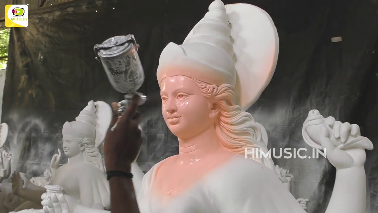 durga mata murti colour making #himusic 10ft durga mata Sundar Kalakar Mata colourMaking In dhoolpet