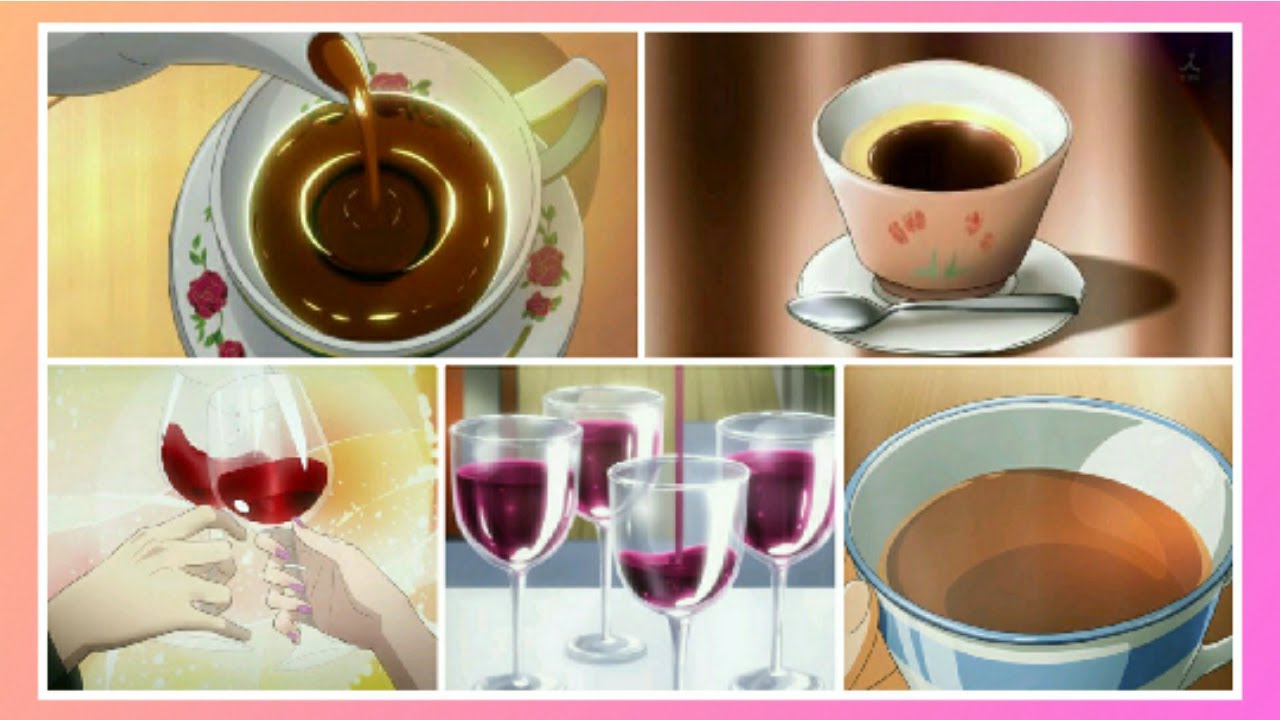 Anime Food Pouring Drinks | Coffee☕Alcohol🍷Tea🍵 |