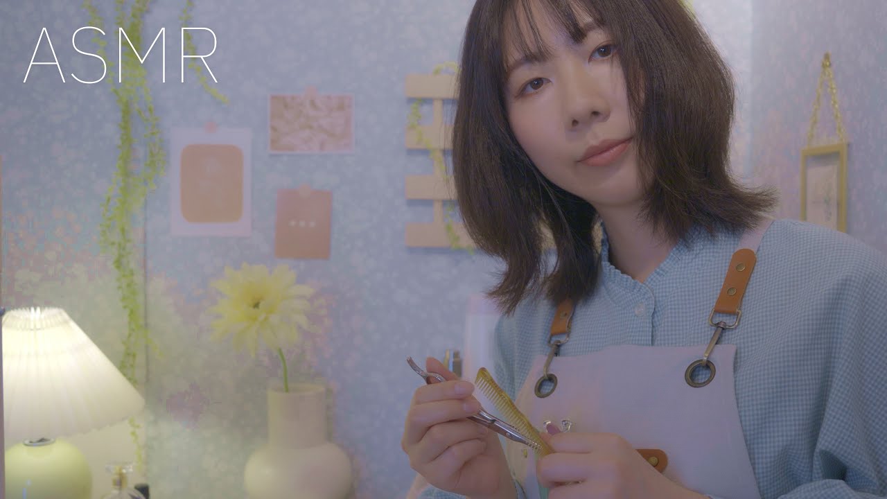 ASMR (Sub)ロールプレイ 美容室でヘアカット💇‍♀️/ Hair Salon ✂---- haircut, brushing, Shampoo, dryer ----✂