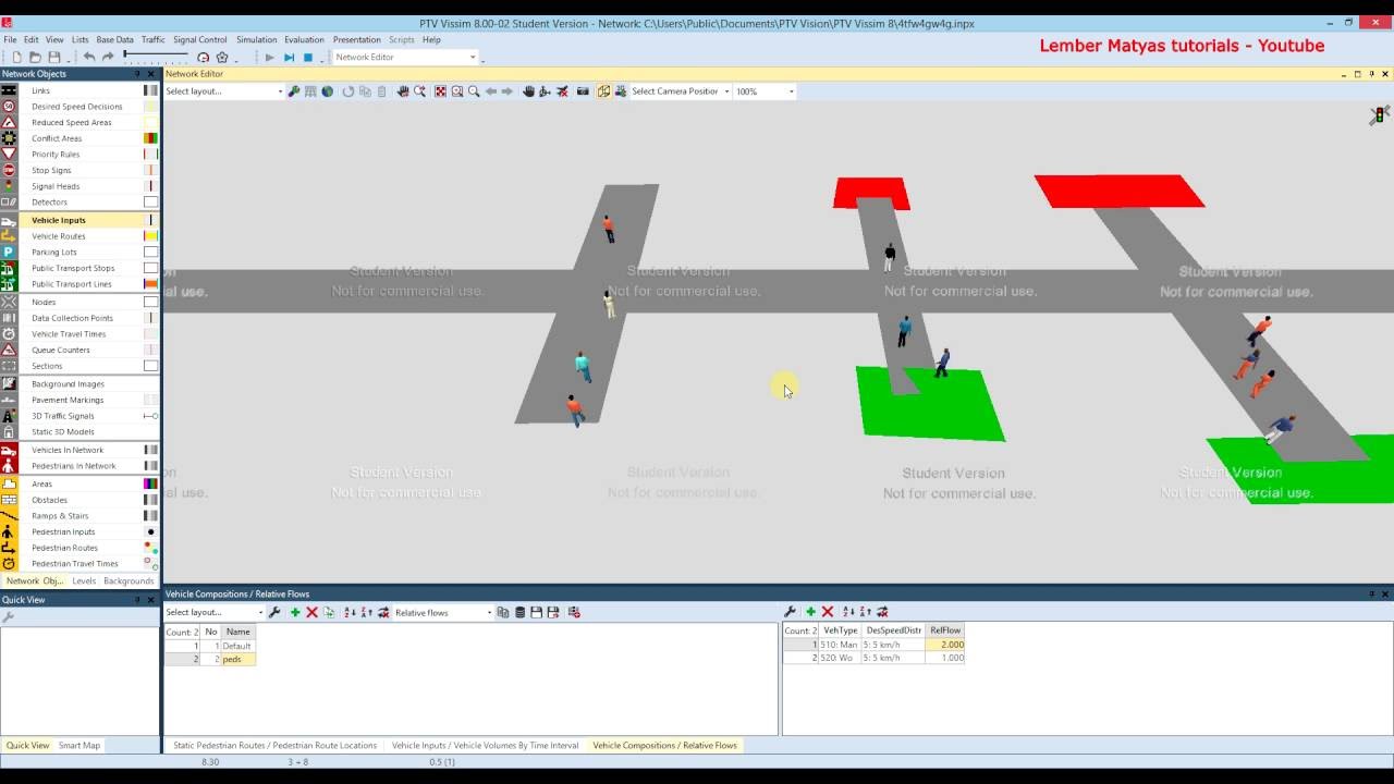 Vissim Tutorial - Lesson 20 - Viswalk pedestrians basics