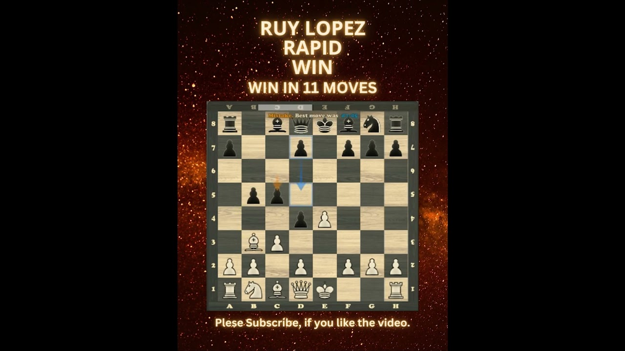 Ruy Lopez Opening Rapid Win | Chess Openings | Chess Tricks | Chess Game | Learn Chess