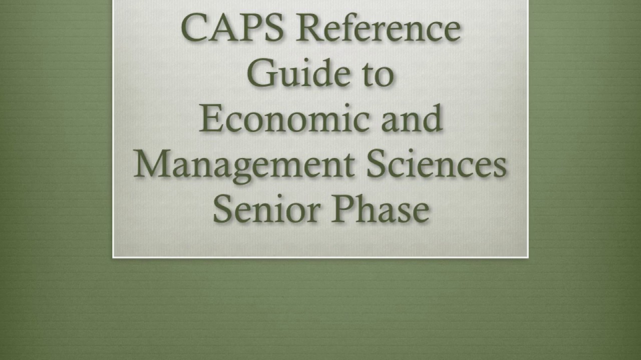 CAPS Reference Guide to Senior Phase EMS