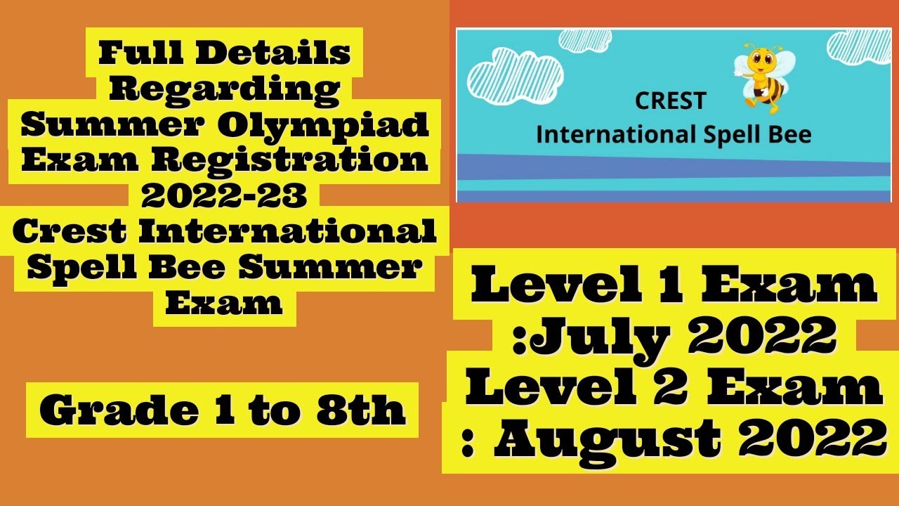 International Spell Bee Summer Olympiad 2022 23 #olympiadexam