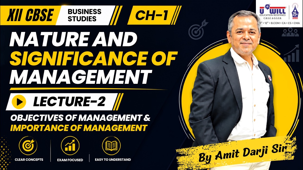 BS XII CBSE CH 1 - OBJECTIVE AND SIGNIFICANCE OF MANAGEMENT BY AMIT SIR