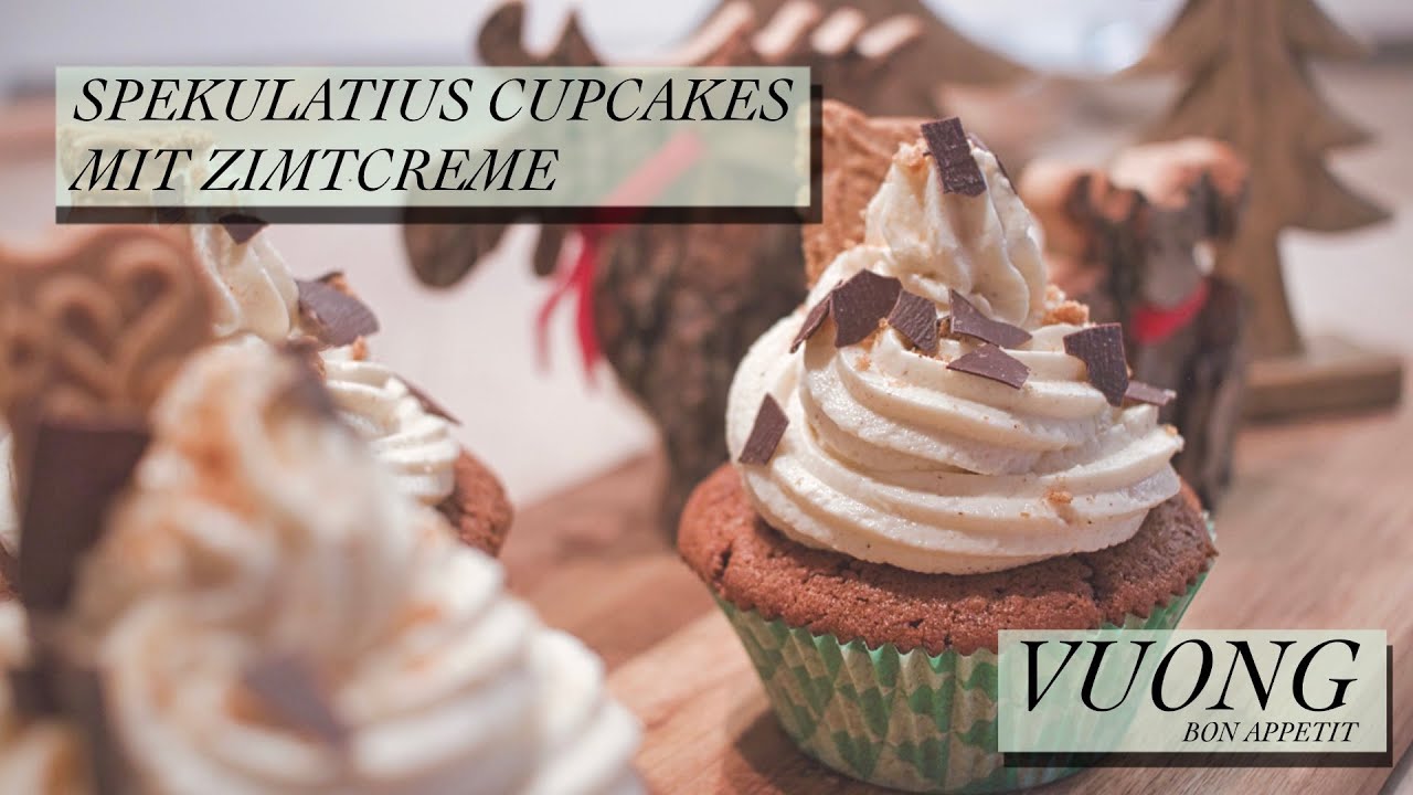 Selbstgemachte Spekulatius Cupcakes mit Zimtcreme #PhuVuong