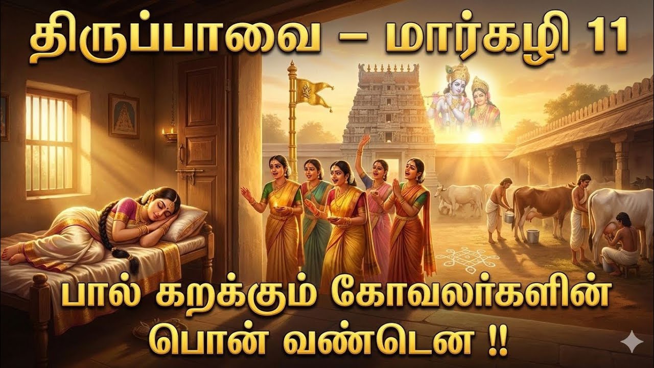 மார்கழி திருப்பாவை 11கதை வடிவ பாடல் விளக்கத்துடன் | கற்றுக் கறவைக் கணங்கள் |  Margazhi Thirupaavai