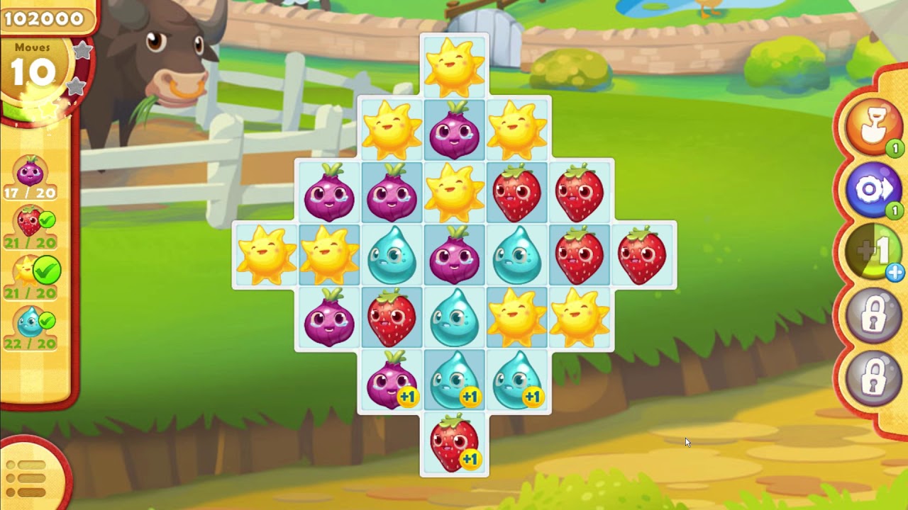 Let's play FARM HEROES SAGA (iOS/Android) || Levels: 16-20 || Collect Cropsies to win the level!
