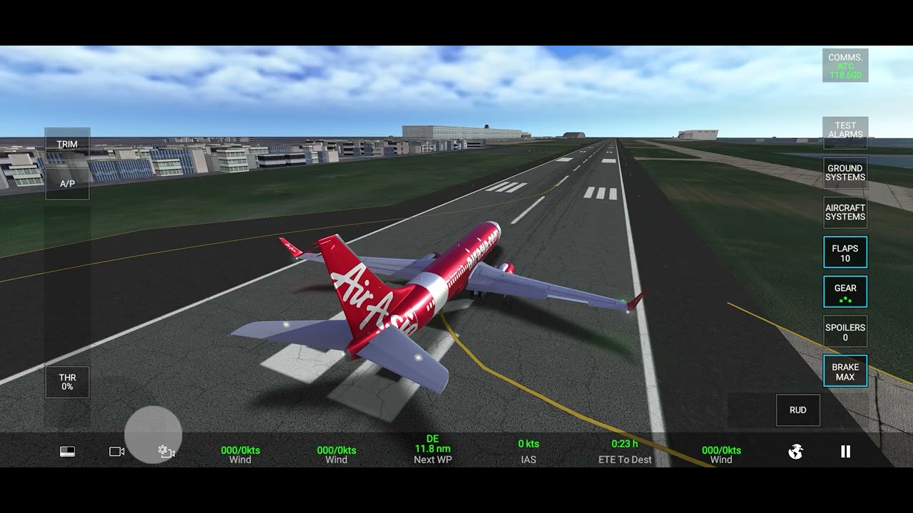 Main RFS flight simulator memakai maskapai air Asia dari bandara  Halim kusuma internasional ke budi