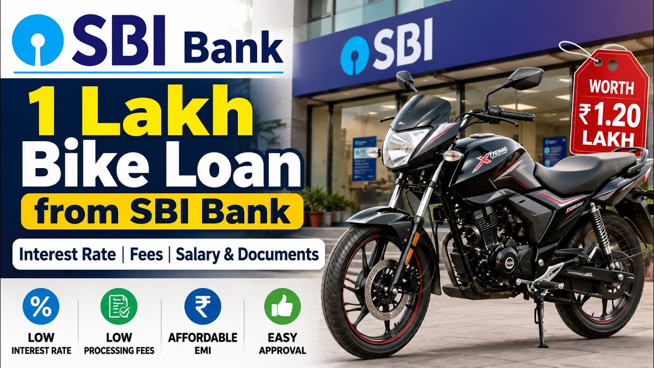 SBI Bike Loan 2026 | How to get a ₹1 Lakh Bike Loan? Interest Rate, EMI, Eligibility & Documents |