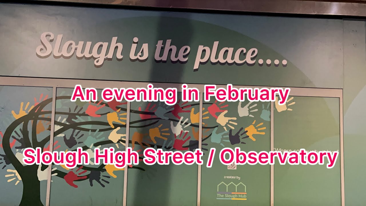 Slough High Street - an evening in February 