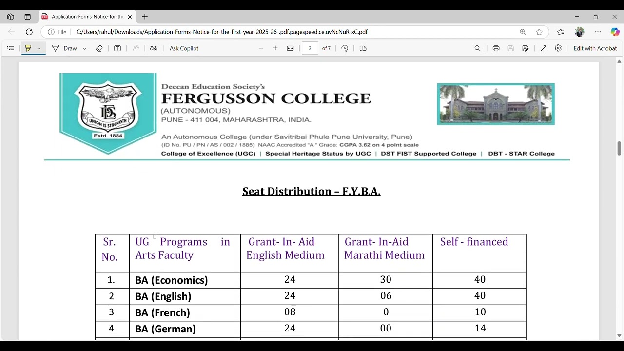 fergusson college pune admission  process 2025- 26/FYBA/FYBSC ADMISSION/DETAIL INFO BY RAHUL DANDAGE