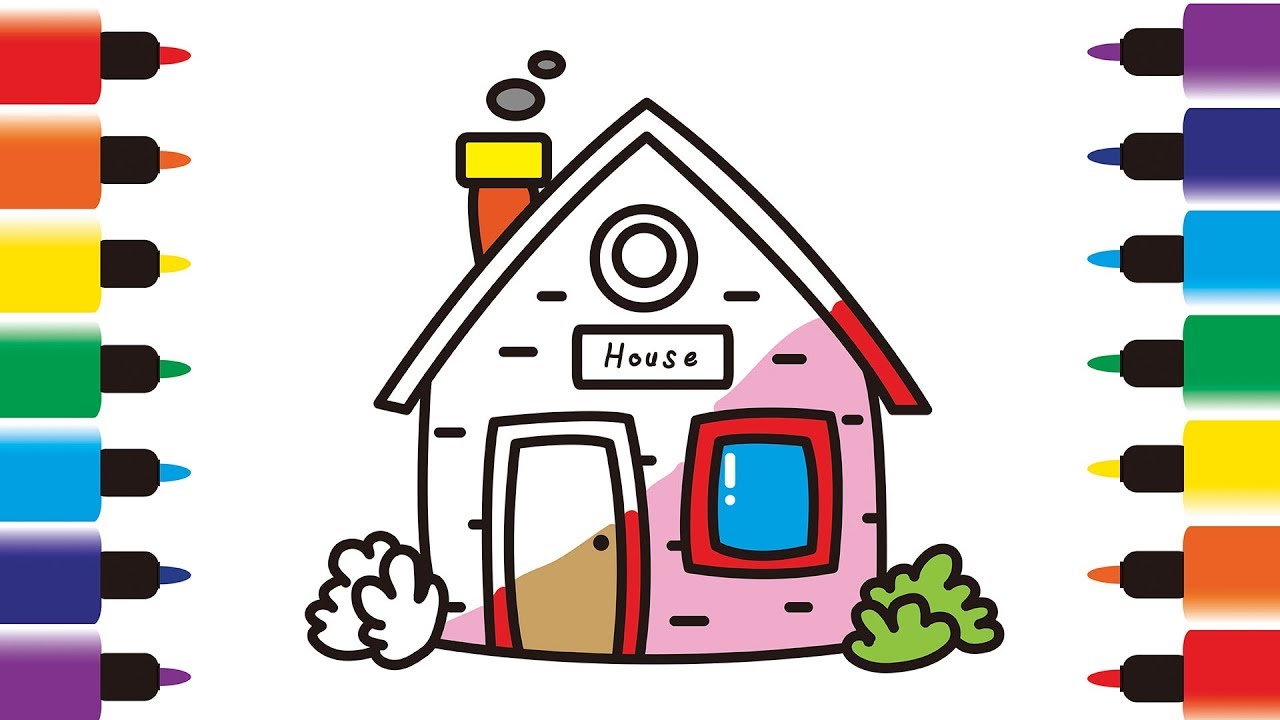 How to Draw House ,  Drawing and Colouring fun