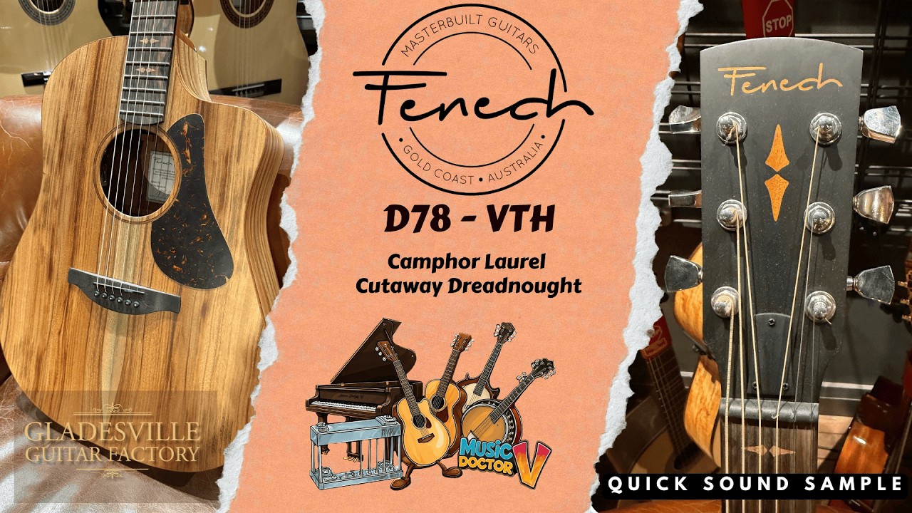 Fenech VTH D78 cutaway Camphor Laurel - Demo by Michael Varecka Gladesville Guitar Factory