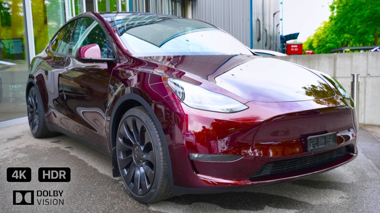 Tesla Model Y Performance Midnight Cherry Red | 4K HDR DOLBY Vision