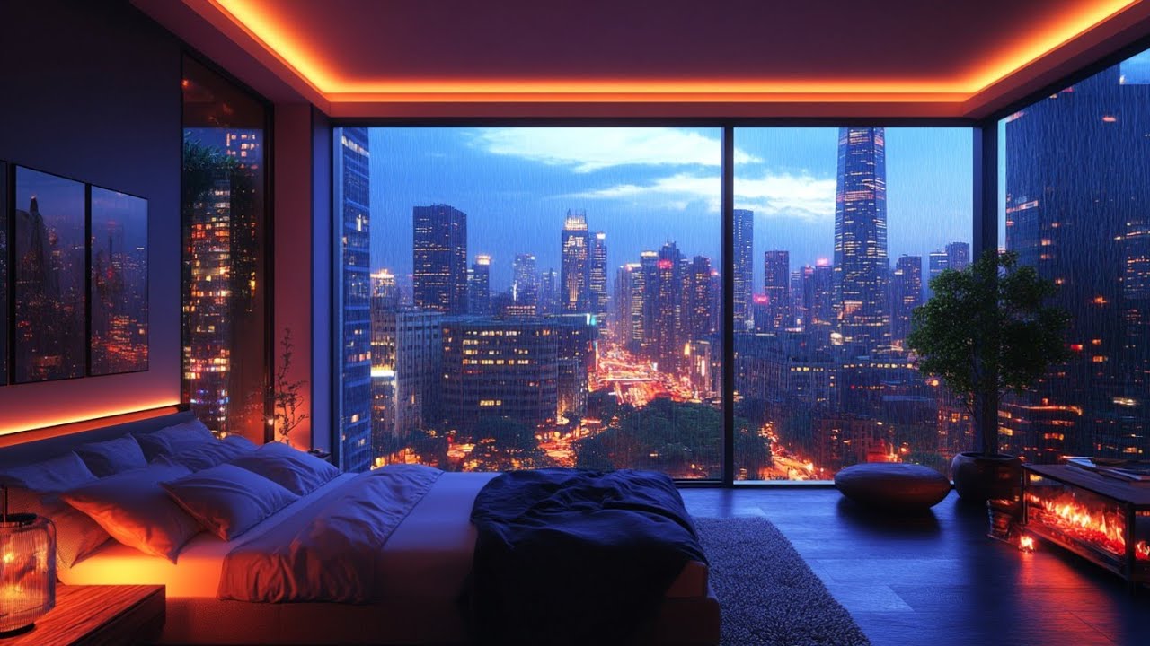 Jazz Rhythms Over City Lights - An Intimate Evening of Jazz Music | Relaxing Nighttime Ambiance