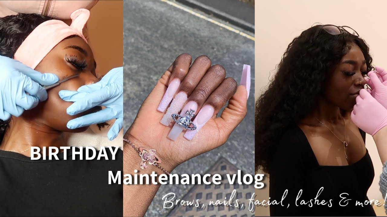 Birthday maintenance vlog | New piercing, facial, nails & more