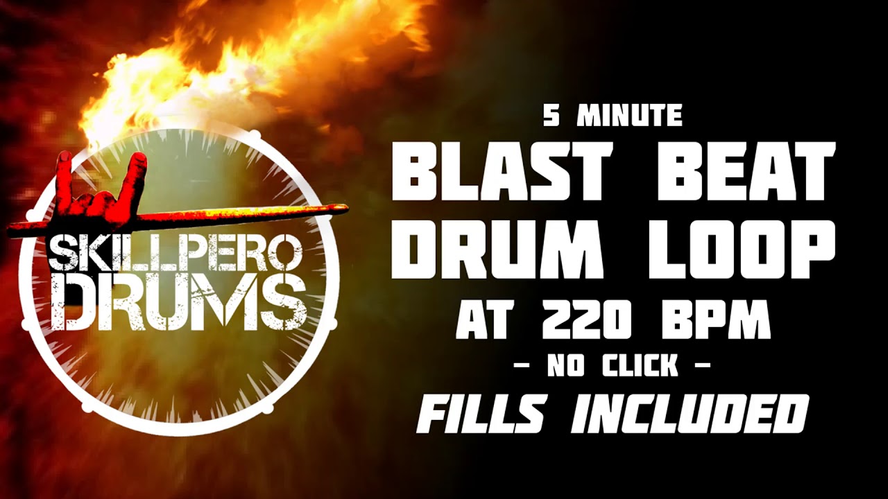 220 bpm Blast Beat Drum Loop - No Click