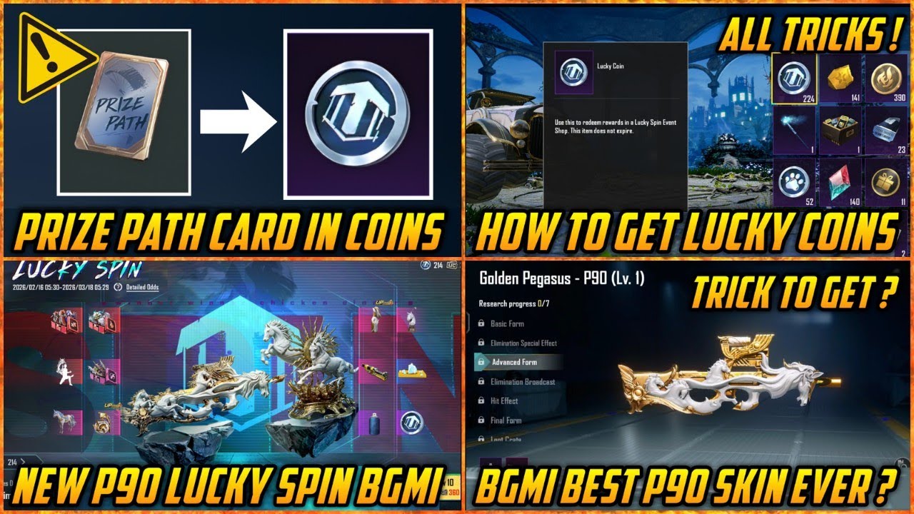 🔴 Convert Prize Path Card Into Lucky Coins | New P90 Lucky Spin Trick Bgmi | How to Get Lucky Coins