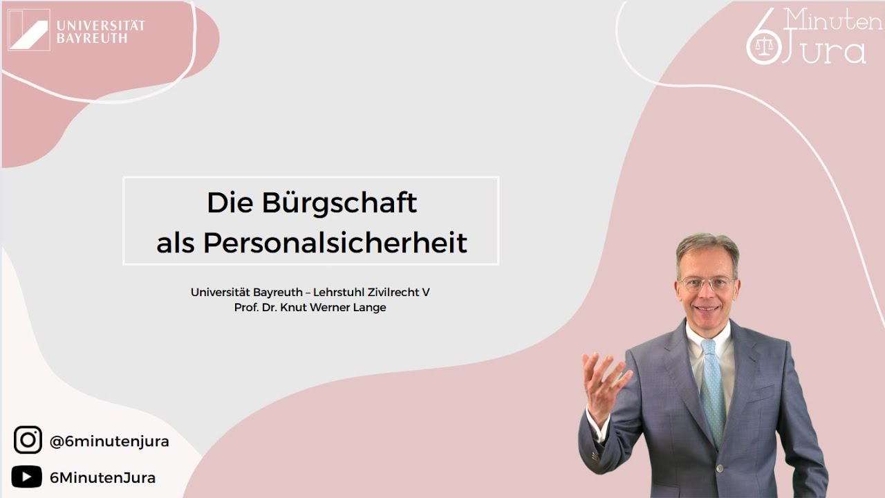 Die Bürgschaft als Personalsicherheit
