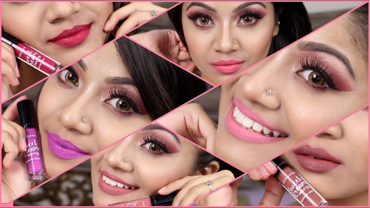 Jordana Sweet Cream Matte Liquid Lipstick Swatches & Review - Asian Skin tone Lip swatches