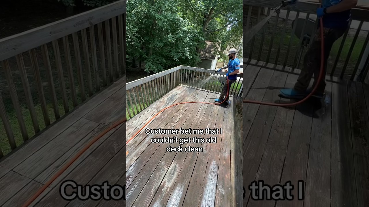 Deck soft wash 💙 #pressurewashing #softwashing