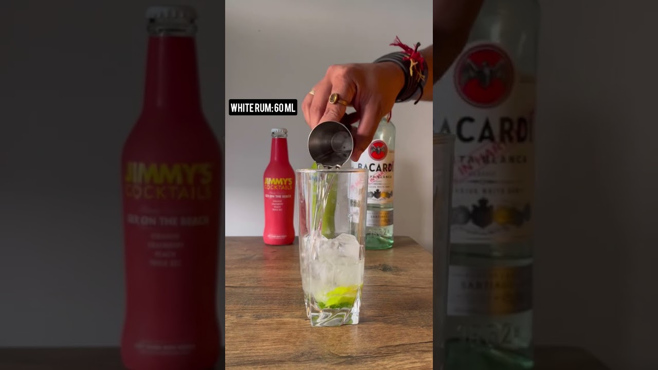 Homemade easy white rum cocktail recipe 🍹#ashortaday #cocktail #shorts #alcohol