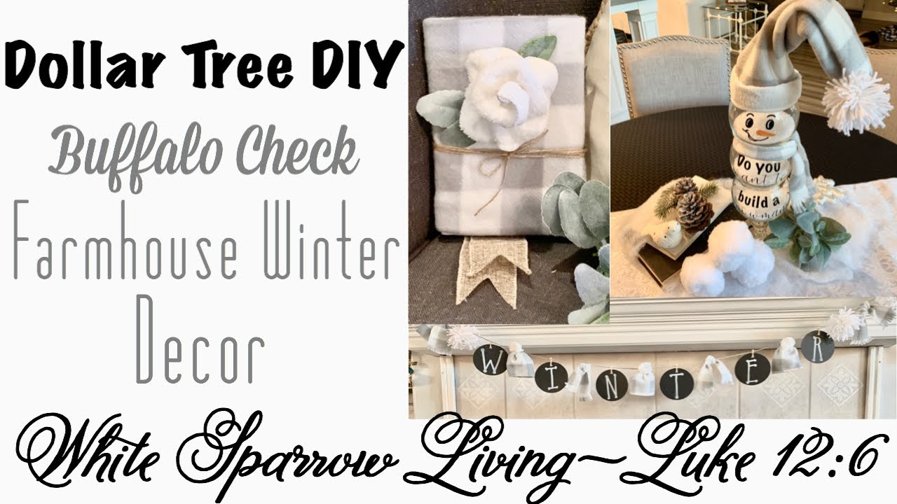 3 DIY DOLLAR TREE BUFFALO CHECK WINTER FARMHOUSE DECOR ❄️