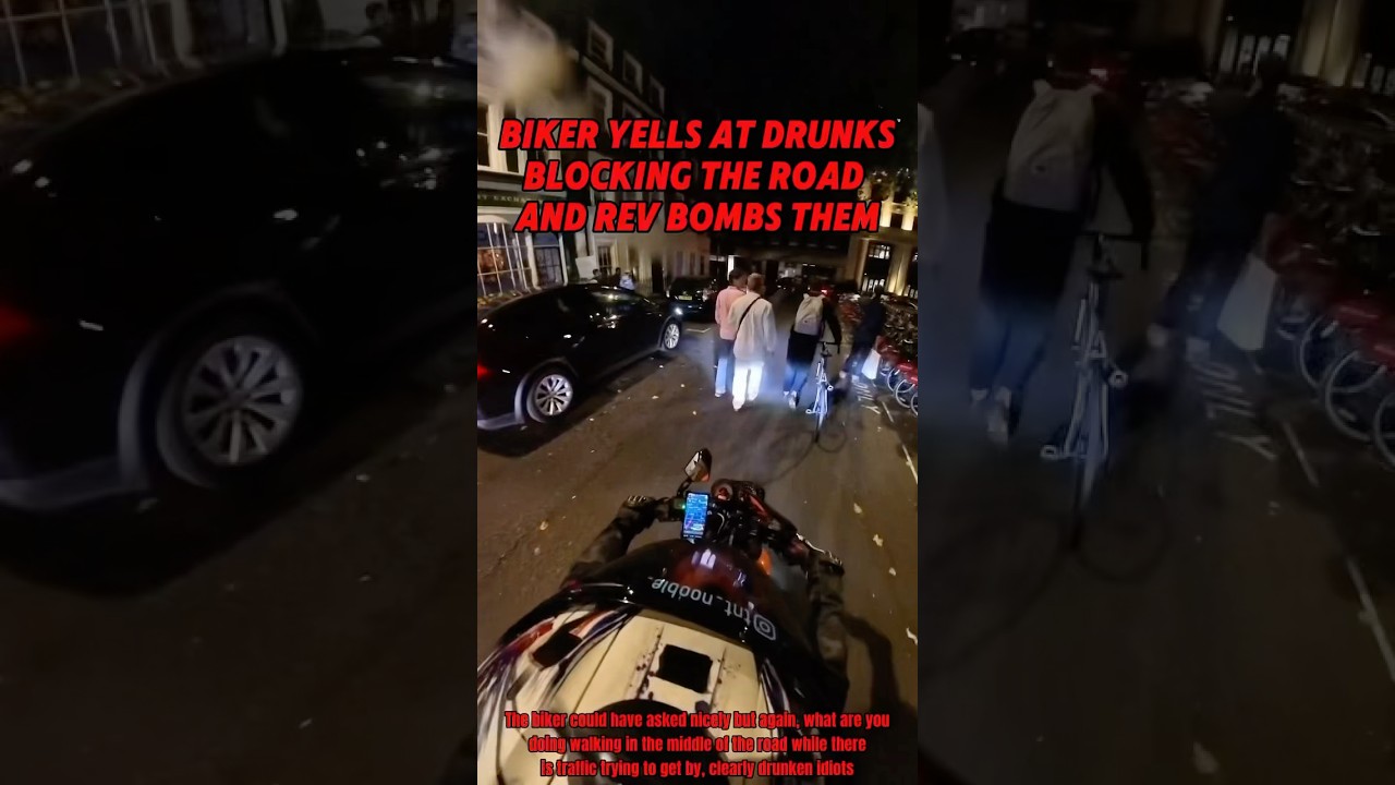 Biker Yells At Drunks Blocking The Road and Rev Bombs Them | @750.orangutan.rider #motorcycle #karen