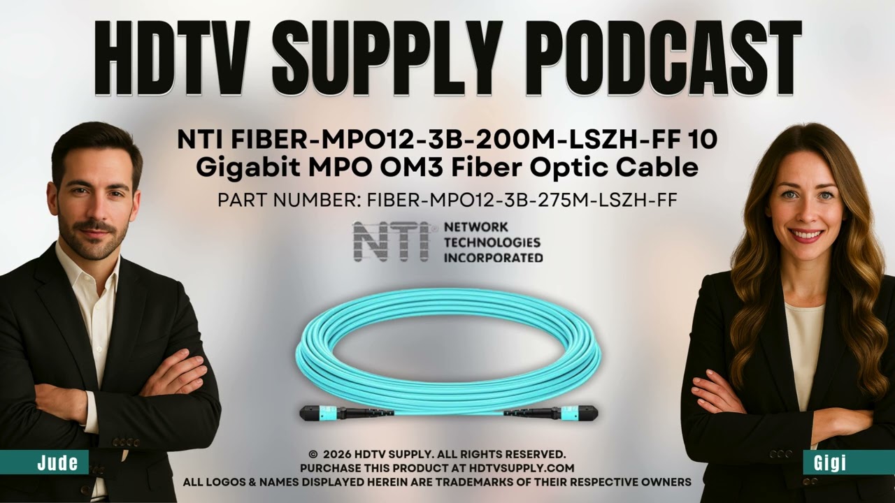 NTI FIBER-MPO12-3B-275M-LSZH-FF 10 Gigabit MPO OM3 Fiber Optic Cable