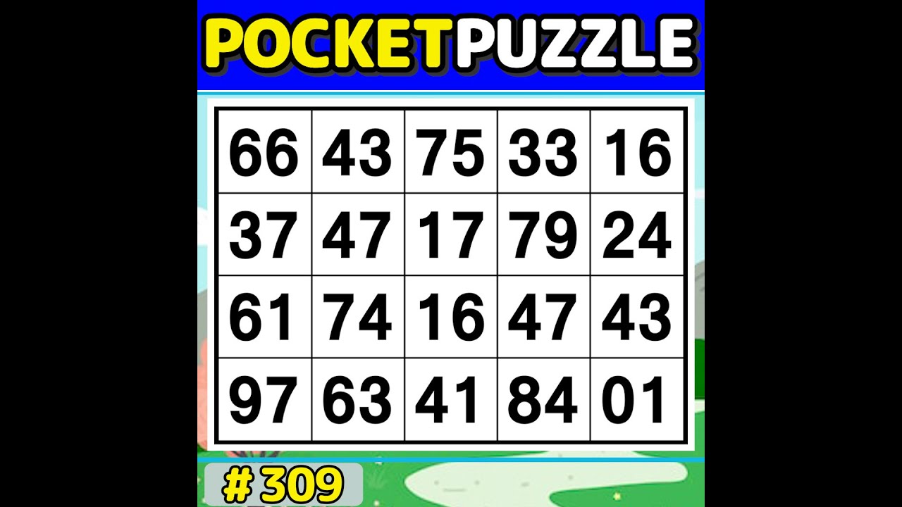 【Pocket Puzzle】 Perfect for daily brain exercises! 《Number Search|Brain training》 #309
