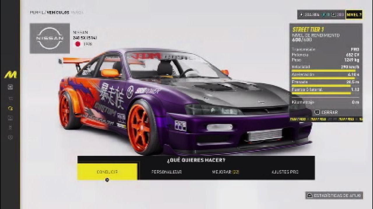 The crew motorfest tuneando el nissan 240 sx s14