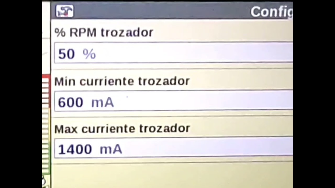 RPM del picador (trozador), velocidad rolos incidencia en el corte mecánico.