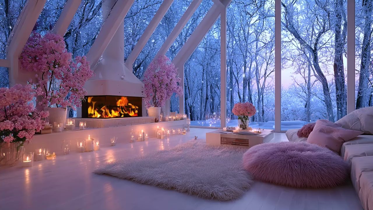 🔥🎼 Warm Cozy Piano Lounge | Soft Piano & Fireplace Crackle | Focus Study Relax Calm Deep Sleep