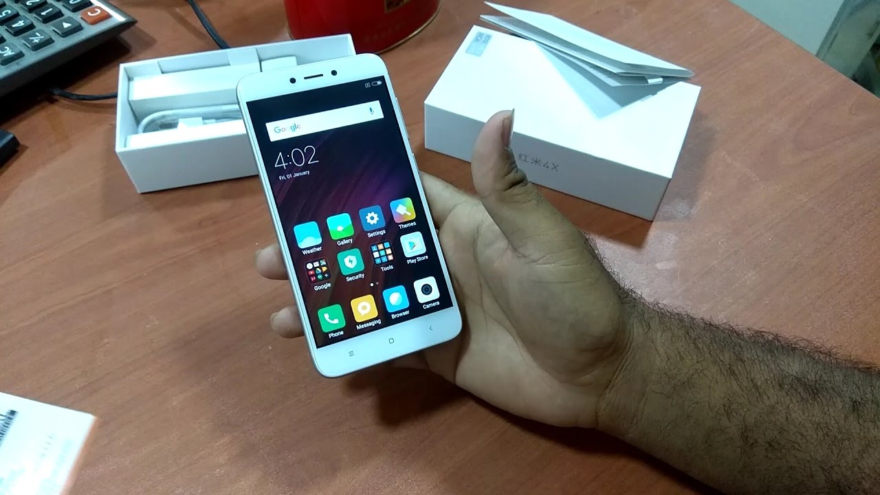 Hindi/Urdo. Xiaomi Redmi 4 X Unboxing Gold 16GB Storage 2GB Ram