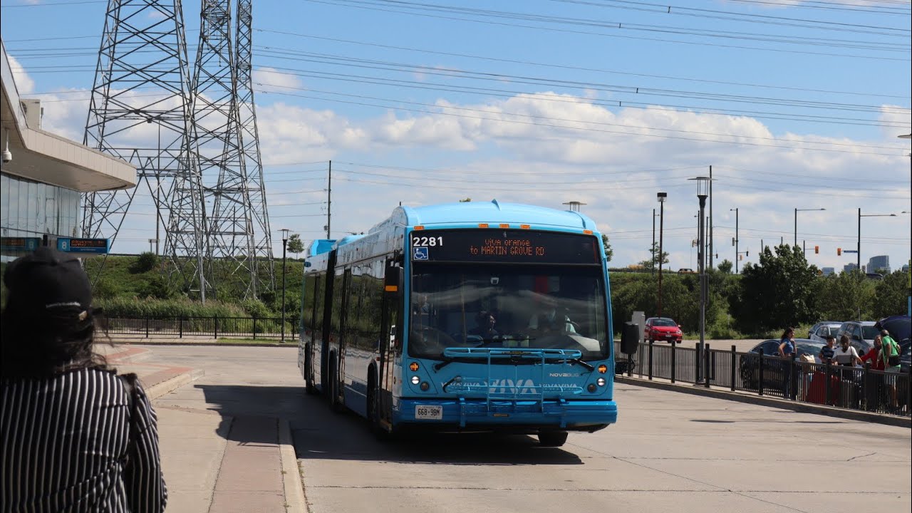 (Ride Video) York Region Transit Route VIVA Orange on 2022 NovaBus LFS Artic 2281