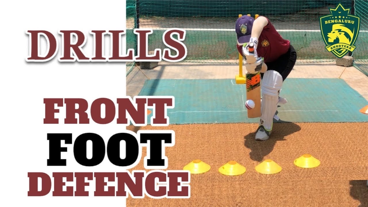 Drills - Front Foot Defence - Skills Batting Basics @BengaluruShooterz #cricketdrills