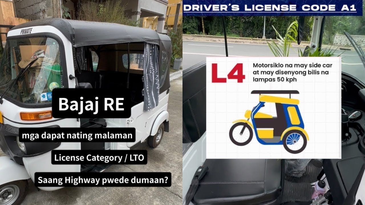 Saan pwedeng dumaan ang Bajaj RE / mga dapat mong malaman sa three wheeler / license code / bukyo