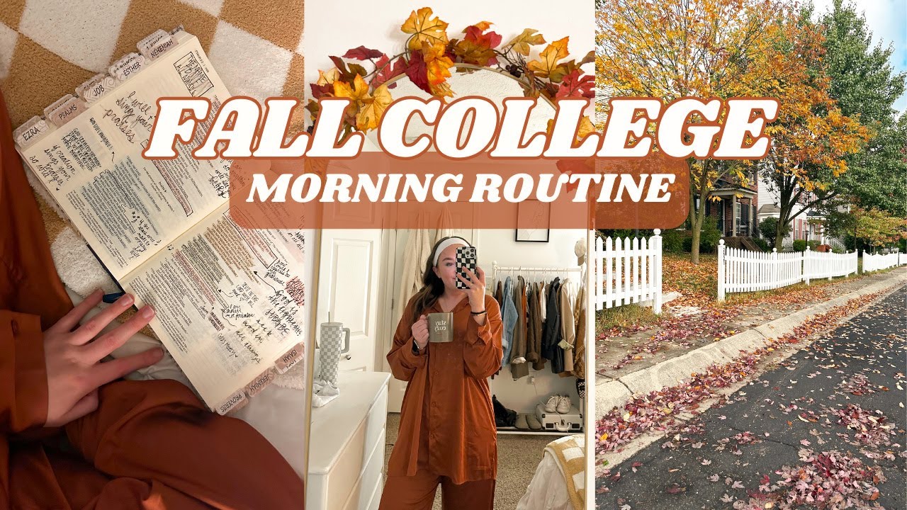 8AM FALL COLLEGE MORNING ROUTINE | cozy & realistic, no classes, grwm, prayer walk, & studying