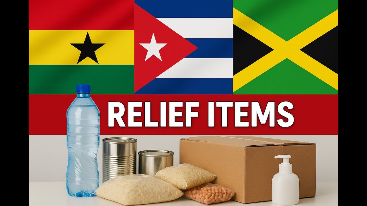 Ghana 🇬🇭 dostarcza artykuły pierwszej potrzeby na Jamajkę 🇯🇲 i Kubę 🇨🇺