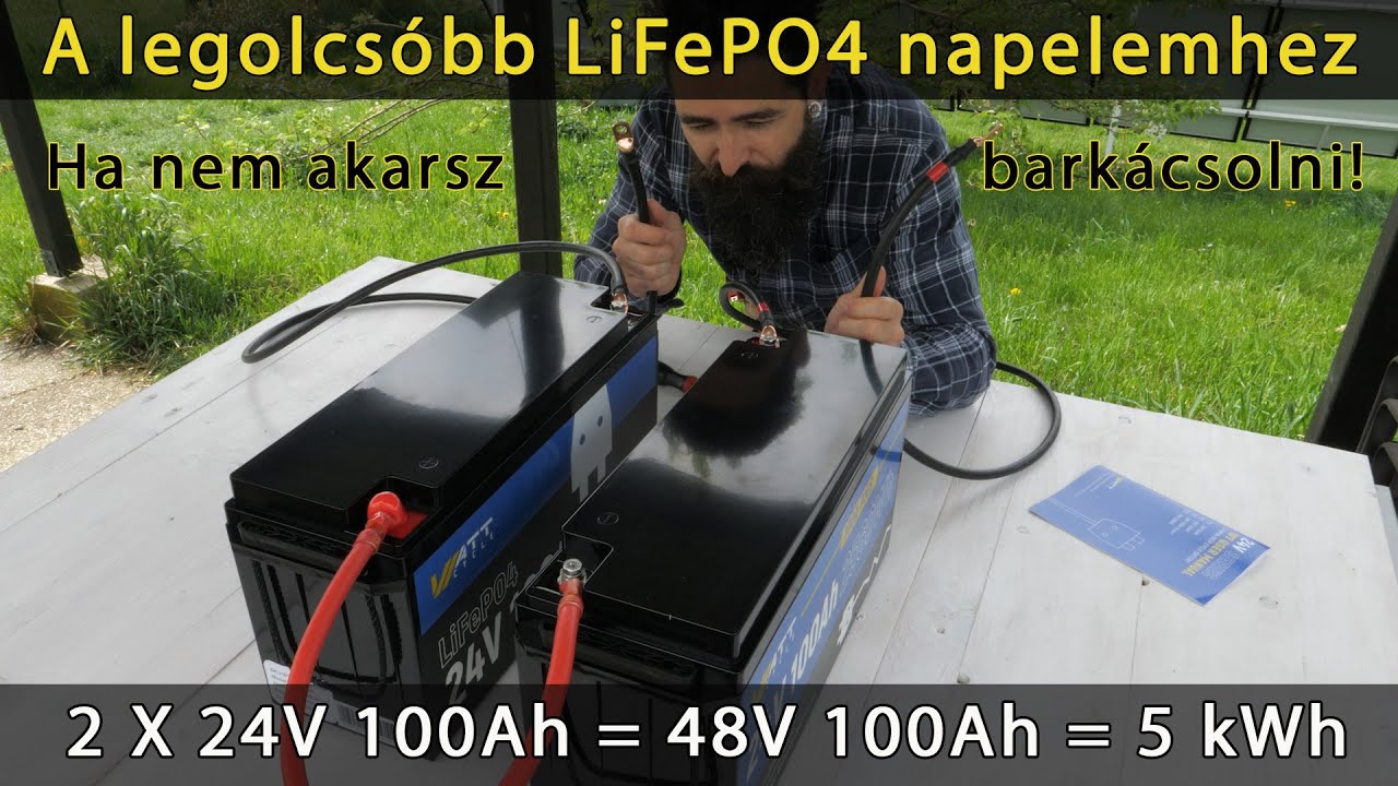 Olcsó LiFePO4 akku-megoldás napelem rendszerhez - WattCycle 24V 100Ah 48V