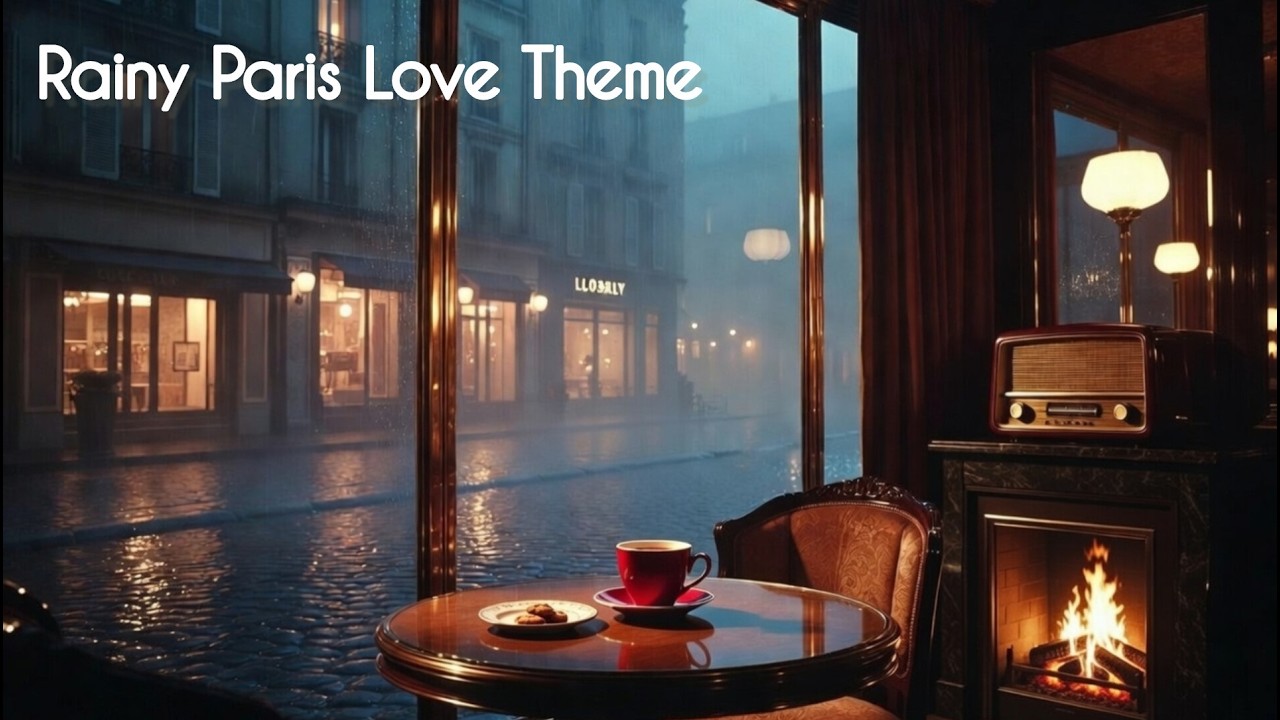 Rainy Night in a 1960s Paris Café ☔ | Timeless Piano & Violin Love Theme