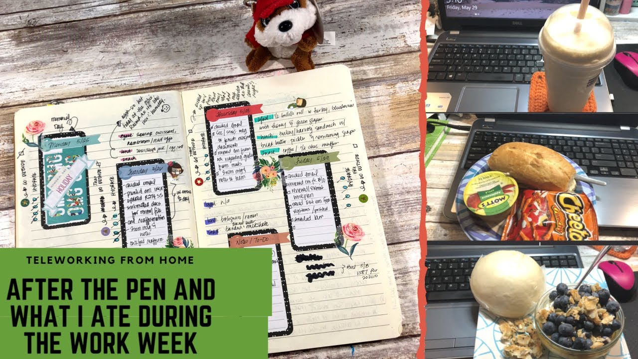 After the pen and what I ate | Bullet Journal for working from home