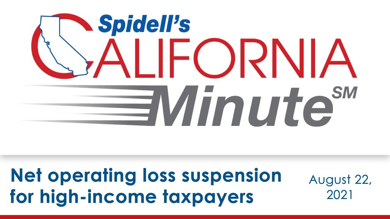 Podcast: Net operating loss suspension for high-income taxpayers