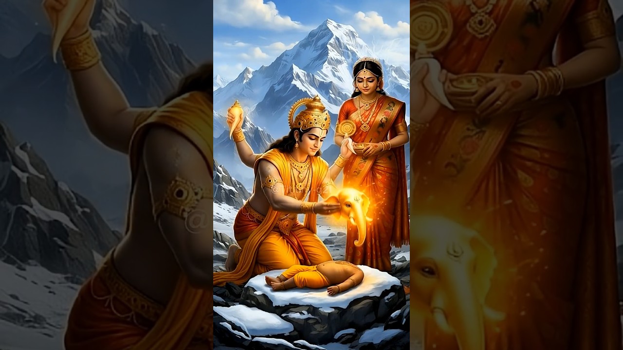 Ganesha and Shani Dev🙏#ganesha #shanidev #gajanan #viral #hindugod #hindumythology #ganeshstory