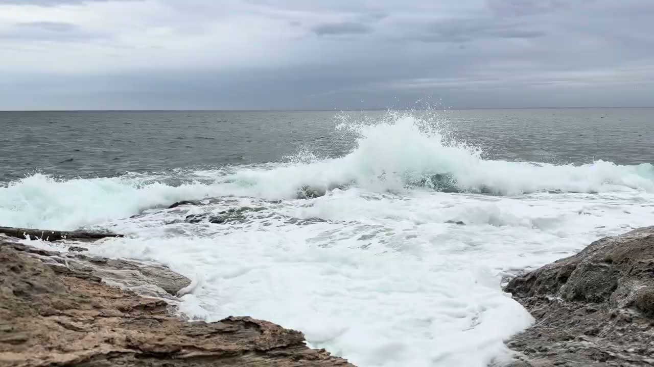 Storm Sea Waves 🌊 1 Hour Powerful Ocean Sounds | Relaxing Storm Beach Ambience for Sleep