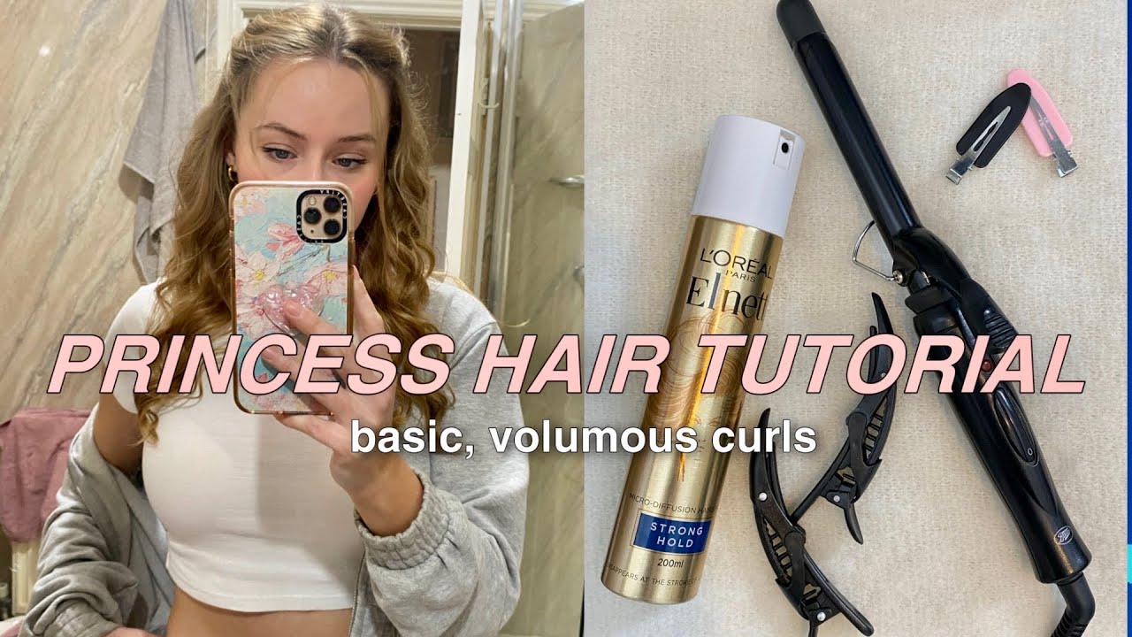 Princess curls hair tutorial | trust the process hair curls | girly, feminine waves
