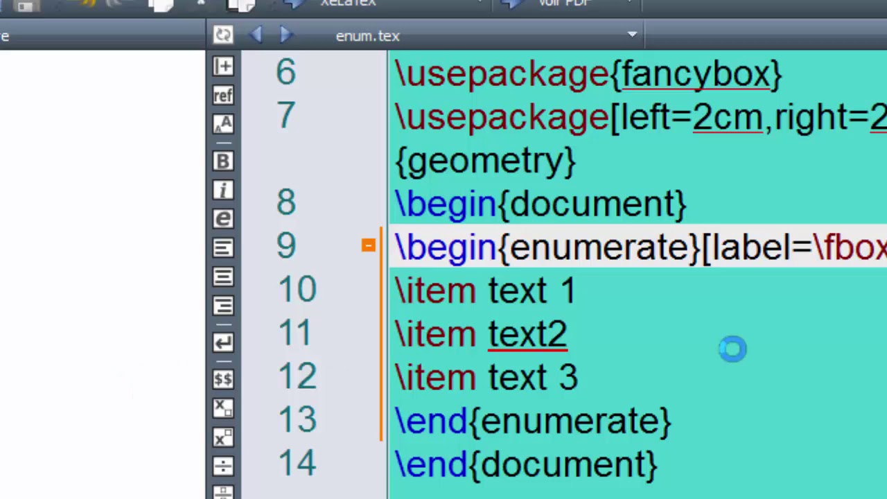 enumerate in latex