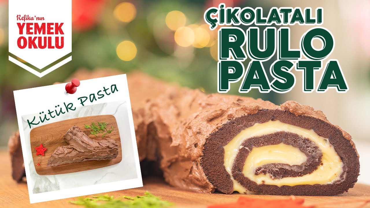 Ağzınızın Suyunu Akıtacak 🤤 Kütük Görünümlü Çikolatalı Rulo Pasta 🍰 Yeni Yıl Pastası Tarifi