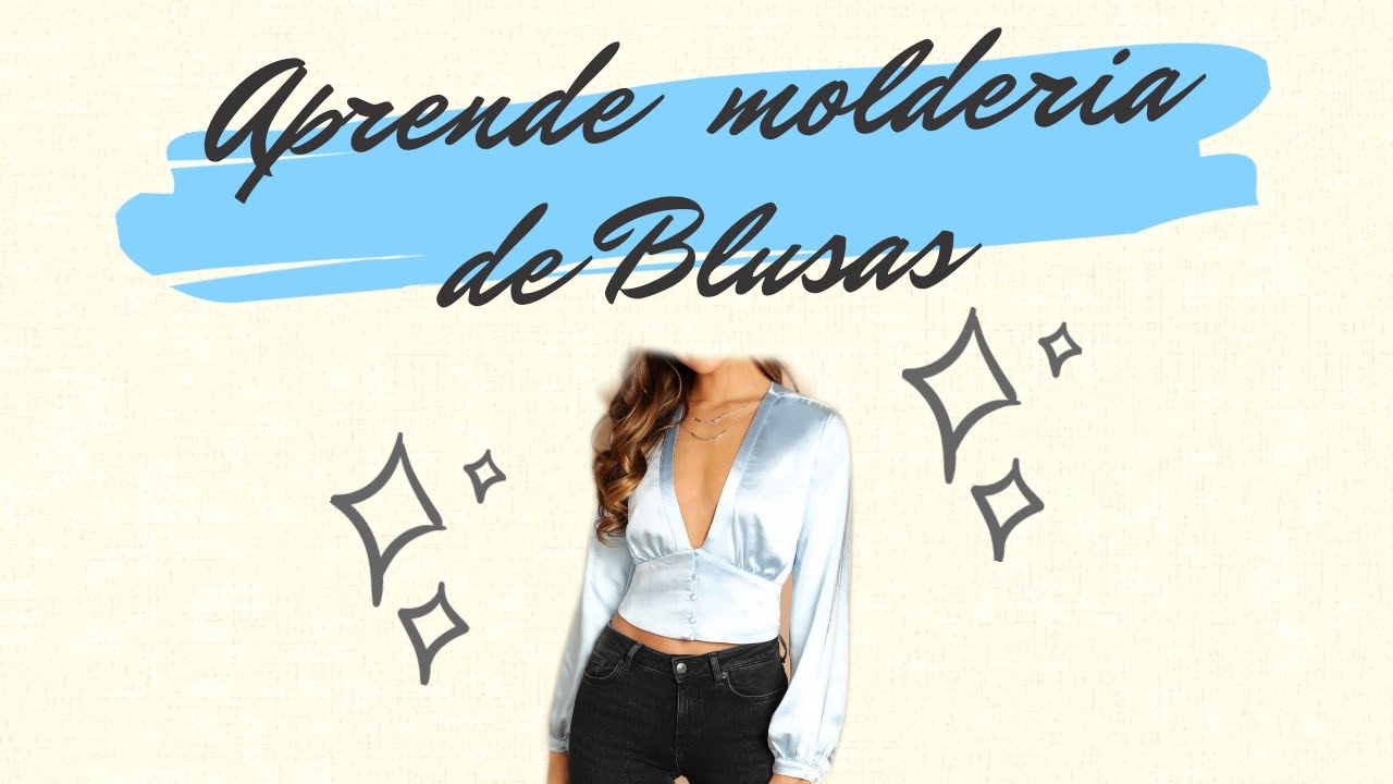 TRAZO DE BLUSA MANGA OBISPO ESCOTE EN V / INTENSIVO DE BLUSAS
