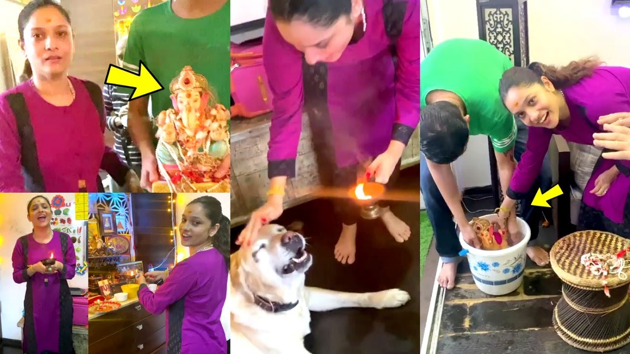 Ankita Lokhande Ganpati Visarjan At Home 2020 With Whole Family